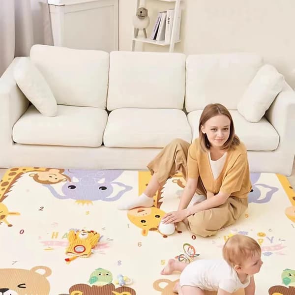 Baby Play Mat Foldable Crawling Mat Waterproof Play Mat Educational Crawling Games for Babies Aged 0-6 Months