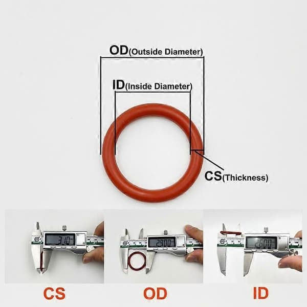 Röda Silikon O-ringar 250-100st O-ringar Röd Silikon VMQ Tätning Tätnings O-ringar Silikonbricka Gummi O-ring Sortimentslåda Set röd 3.1mm (1set)