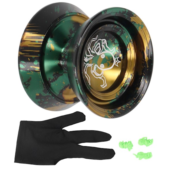 YoYo Ball svarar inte aluminiumlegering Advanced Fade Free Utsökt för tävling med handske 3st strängar svart guld
