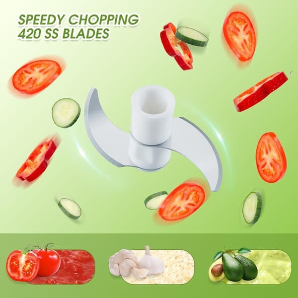 Garlic Chopper - Mini Manual Food Chopper - Kitchen Onion Chopper & Garlic Press - 160ml (Blue) blue