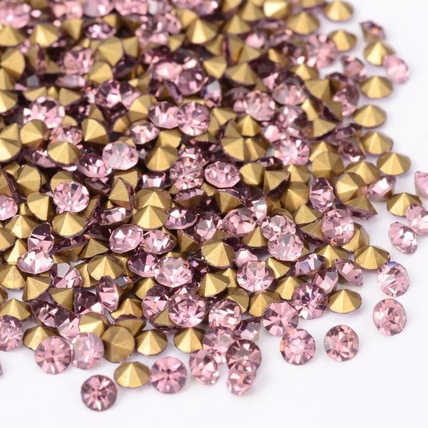 50 Koniska Swarovski kristaller för inlägg Ø 6 mm Mörk Ametist 11 Mörk ametist 11 Mörk ametist