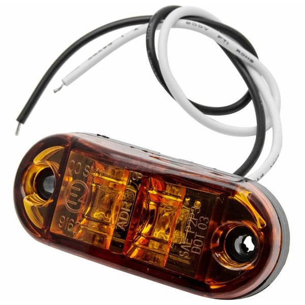 Set med 4 orange 12V/24V sid-/fram-/bakpositionsljus för lastbilar/släpvagnar/husvagnar/bilar/båtar, 72x34x20 mm