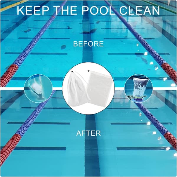 4-pack Pool Dammsugare Filterpåsar Pool Dammsugare Ersättningsnätpåsar Finmaskiga Påsar med Dragsko Pool Dammsugare Filter