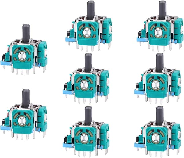 8 stk. joystickerstatning for DualSense PS5-kontroller, 3D analog sensorhjul tommelspaker joystick-vippemodul erstatning for Playstation 5 Con