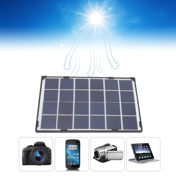 6W 5V Mini Solar Panel Vattentät Lätt USB Solar Laddningspanel för Mobiltelefoner Laddningsbrädor Digitalkameror