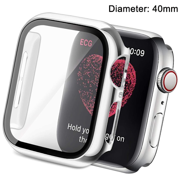 Kompatibelt Apple Watch Series 5 / Series 4 Fodral 40 / 44mm med Härdat Glass Skärmskydd, 360 ° Allround Skyddsfodral Ultra Tunn