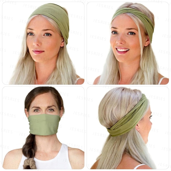 12-pack pannband för kvinnor Halkfri turban hårinpackning Elastiska hårband Träning Löpning huvudinpackning svett Yoga pannband för flickor