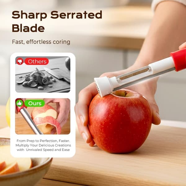 2-in-1 Apple Corer & Peeler 2026 Upgrade - Multifunctional Fruit Peeling Tool with Vegetable Peeler, Kitchen Utensil