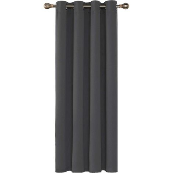 Termiskt isolerade mörkläggningsgardiner, 140x240 CM (bredd x höjd), gardiner för vardagsrum och sovrum, modern öljettdesign, mörkgrå, 1 st