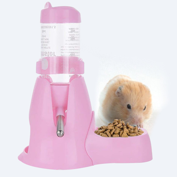 Hamster Vattenflaska, Liten Automatisk Drickflaska för Husdjur med Matbehållare Bas Hut Hängande Vattenmatningsflaskor Automatisk Dispenser för Smådjur