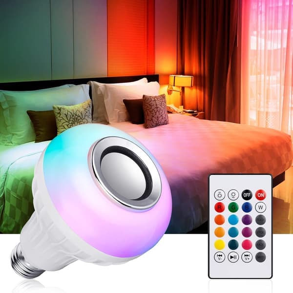Smart LED-lys med Bluetooth-højttaler, farveskiftende lys