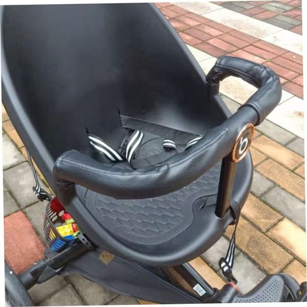 Stroller Handle Covers 2 Pcs Stroller Handle Grip Protector Removable Stroller Armrest Handle Leather Case