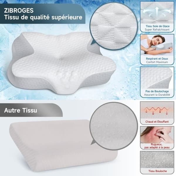 Ergonomisk Nackkudde Memory Foam Kudde Ortopedisk Kudde Smärtlindring Snarkning Kvalsterresistent 50*30*11cm