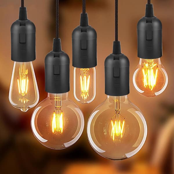 20 stk. E27 fatninger med kappe, renoveringsbygningsfatninger, E27 erstatningslampeholder med kappe til LED-lamper