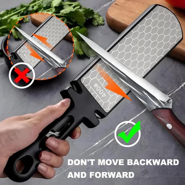 Diamond Sharpening Stone, 400/1000 Grit Handheld Double-Sided Diamond Sharpener 5 in 1 Honeycomb Surface Knife Sharpening Plate Whetstone with Ceramic