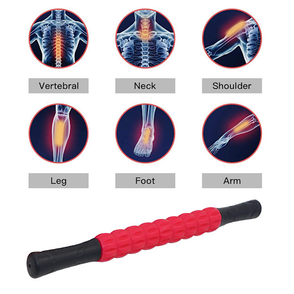 Muskelrulle, massagerulle för idrottare, hjälper till att minska muskelvärk, kramper, stelhet i ben, armar, rygg, vader, muskelmassager