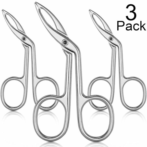 3-pack ögonbrynspincett, saxformad ögonbrynspincett med rak spets, platt spetspincett för hårplockning