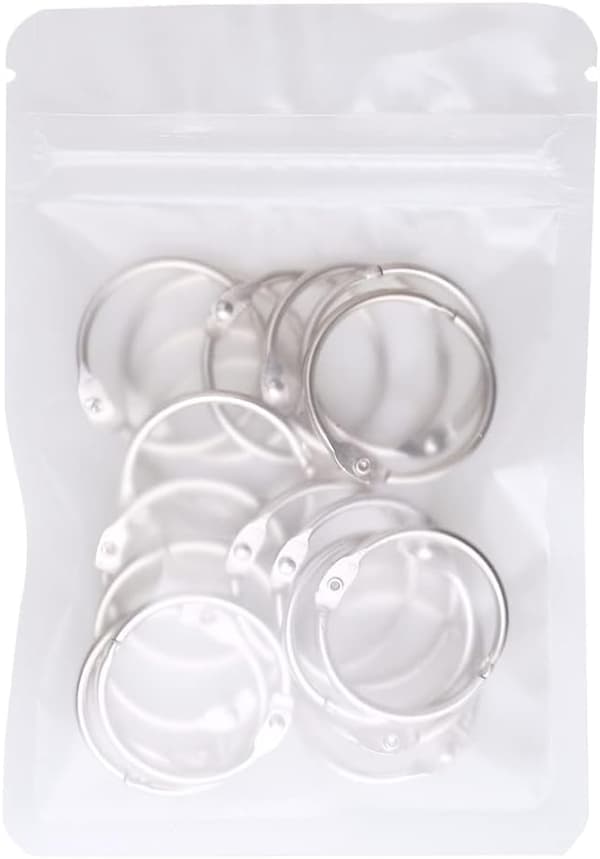 20 st metallbokringar, lösbladspärmar bokringar 25 mm innerdiameter nyckelringar (silver)