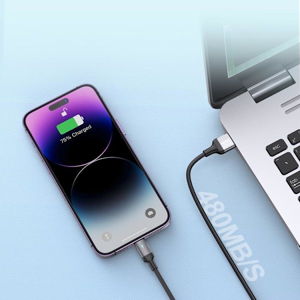 Joyroom A10 USB-A till Lightning kabel 2m - Svart