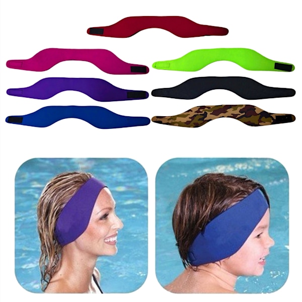 Simning Pannband Simning Öronband Praktisk Bad Surfing Sport Pannband Bälte Simning Cover för hörselskydd red M red M