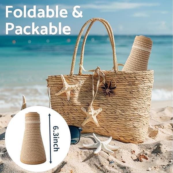 Kvinders solhat - Strandhat - Bredskygget, oprullelig strandhat - Hestehalehat - Sammenfoldelig rejsehat (stråmateriale)
