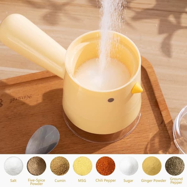 Yellow Refillable Salt and Pepper Shaker - 3oz Cute Kitchen Shaker, Decorative and Practical Spice Dispenser for Cooking