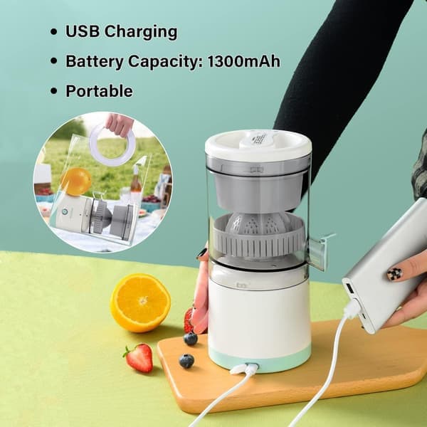 Citruspress - Uppladdningsbar - USB - Tyst - Bärbar