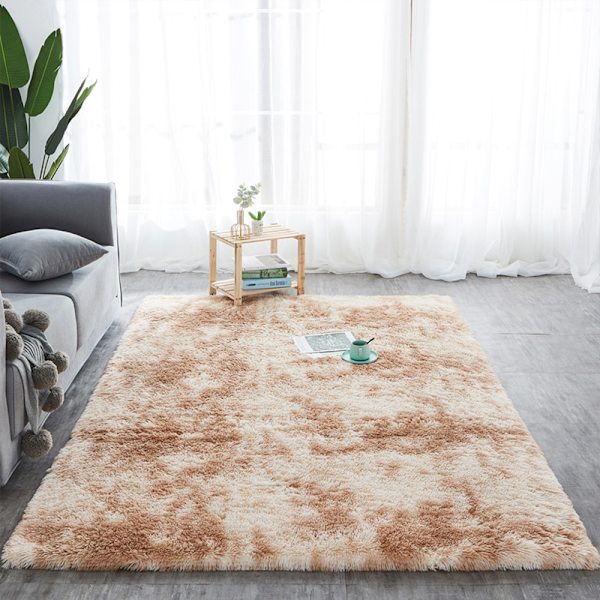 Oval fluffig ultra mjuk sovrumsmatta Plysch plyschmatta