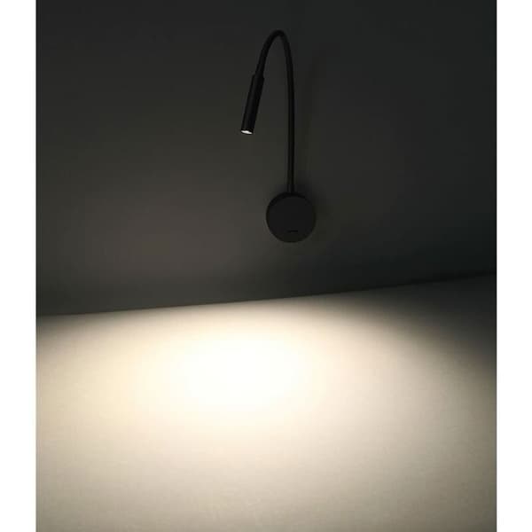 LED-læselampe – Fleksibel svanehals 3W 3000K – Integreret afbryder – til soveværelse, stue – Sort