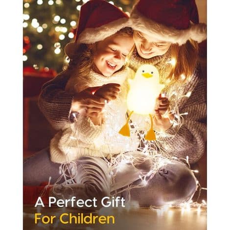 Silicone Duck Night Light with Dimmable LED Touch Control - USB Rechargeable Night Lamp for Kids Room with Timer