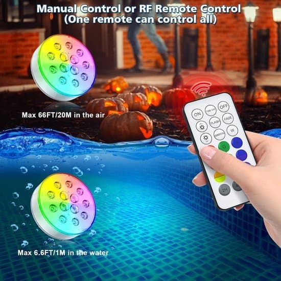 Pool Lighting 2 Pcs Pool Lights Upgraded Rechargeable LED Submersible Lights Underwater with Remote Control IP68 Waterproof 16 Colors Underwater Lighting