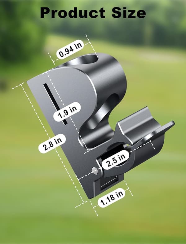 Magnetisk golfvognsfæste i aluminiumslegering – kraftigt fæste til 30-70 mm rækværk, sikker tilbehørsholder til golfspillere – 1 stk