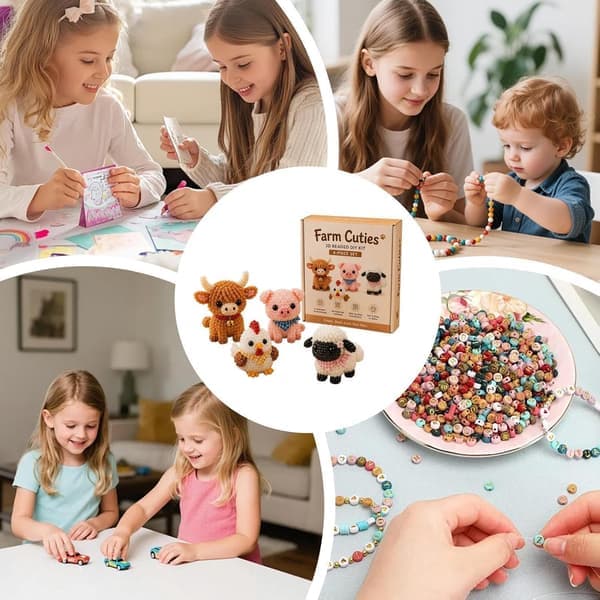 3D Perledyr Håndverkssett: DIY Dyreperesett – Grisutgave