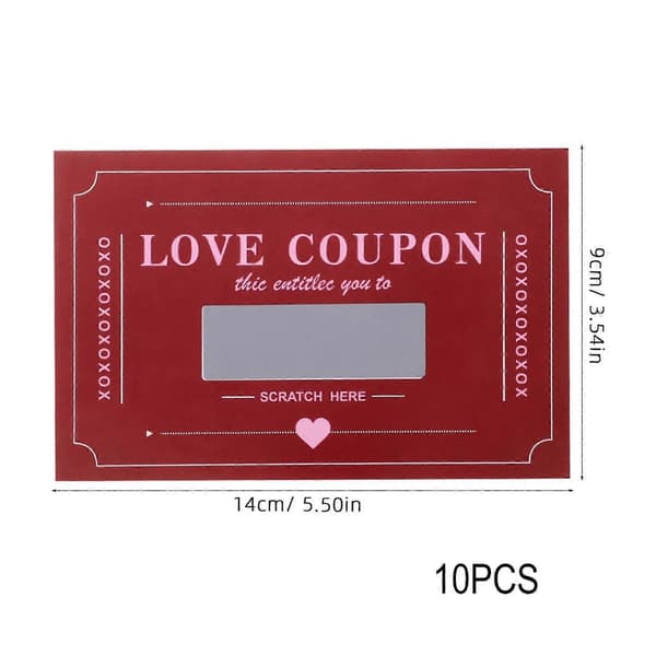 Skraplotter Kärlekskuponger För Par 20-pack Alla Hjärtans Dag Presentkort Romantiska Half red and pink 20PCS