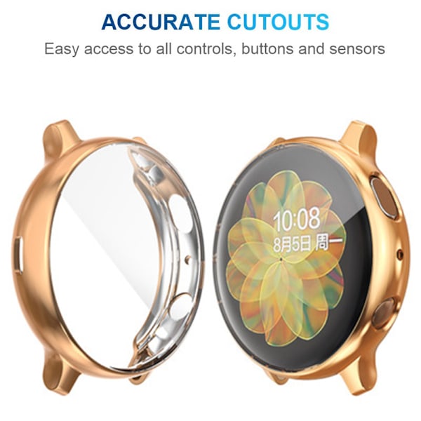 (2-pack) Skärmskyddsfodral Kompatibelt med Samsung Galaxy Watch Active, Silikon Bumper Skyddande Skal Face Cover Transparent+Transparent 40mm