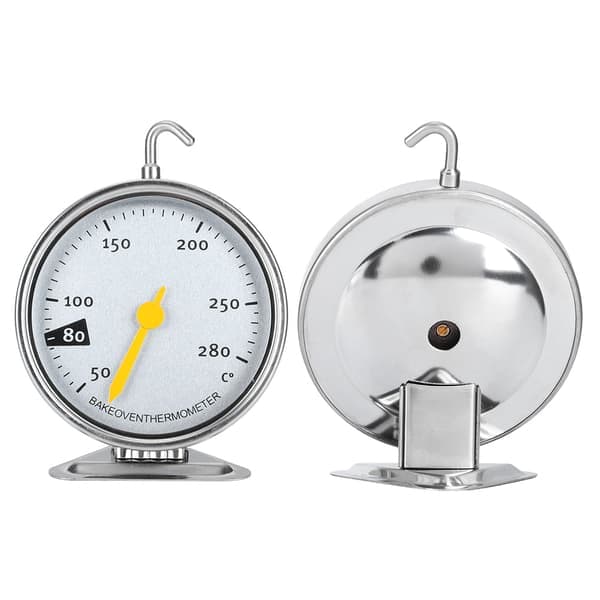 Ovntermometer i rustfrit stål med stor urskive, krog, køkkengrej 50-280℃