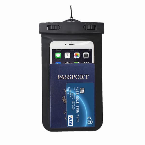 Waterproof Case Bag for Mobile Phone Universal Mobile Bag (Black) black black