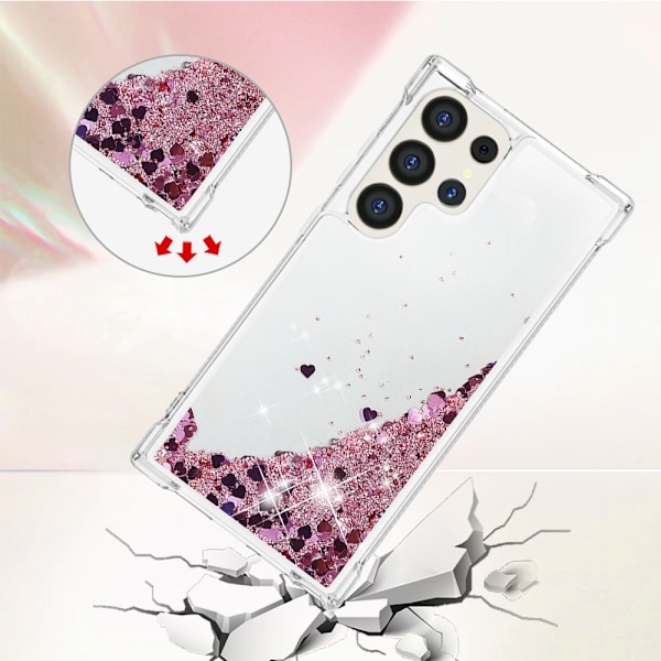 Glitter Bling TPU Case Samsung Galaxy S24 Ultra Roséguld