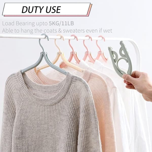 12-pack Foldable Clothes Hangers, Space-Saving and Non-Slip, Portable Multifunctional, Home, Hotel, Travel, Camping