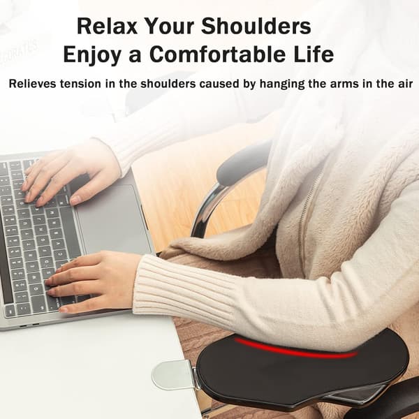 Office Desk Computer Armrest Computer Desk Adjustable Armrest Ergonomic Armrest Extender 90° Foldable and 180° Rotatable Mouse Pad Holder