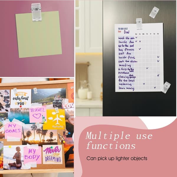 15 Pieces Tapestry Clips, Self-Adhesive Spring Clips, for Posters, Blankets, Shower Curtains, and Wall Flags (Transparent)