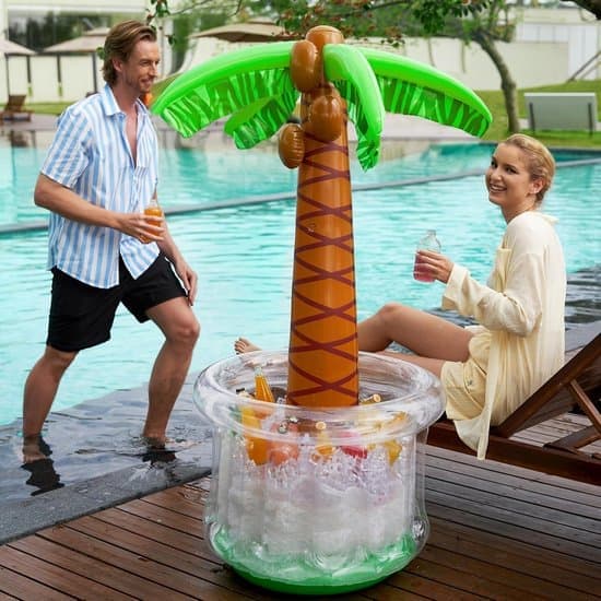 Poollegetøj - Oppustelig Palme Drikkekøler - Strandtema Festdekoration - Poolfest Tilbehør - Oppustelig Isspand
