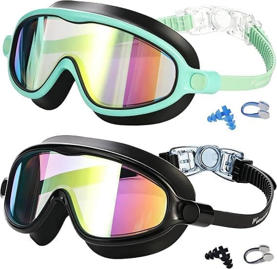 Simglasögon 2-pack Anti-Fog UV-skydd Poolvatten Barn Simglasögon för 3-15 år