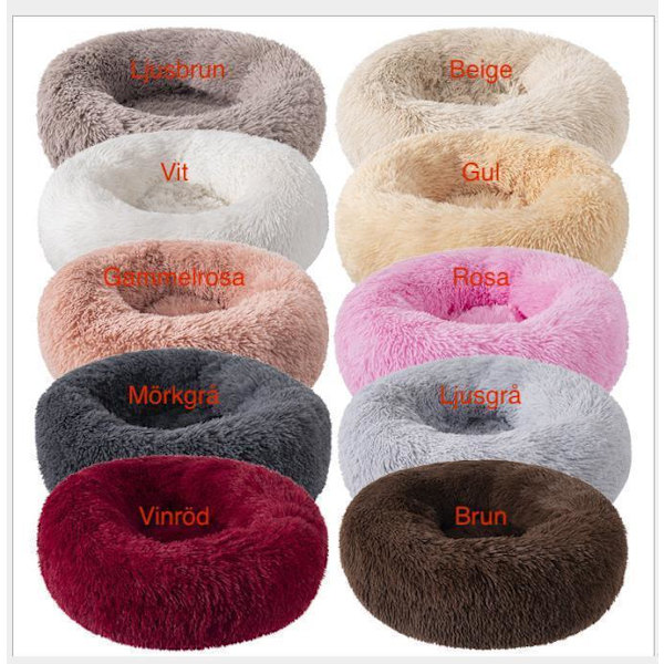 Fluffig Hundbädd / kattbädd, Hundsäng / kattsäng - dogbed/catbed DarkGrey 60cm - Mörkgrå DarkGrey 60cm - Mörkgrå