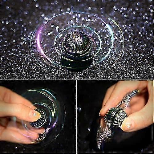 Fidget Spinner i solid metallkula, iriserande sensorisk handfingerleksak för stress- och ångestlindring, ADD ADHD, barn och vuxna