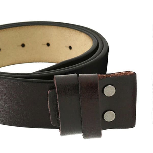 Herrebelte 38 mm bredt, uten spenne, kaffefarget Coffee