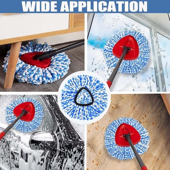 4x mopphoder – egnet for Vileda O-Cedar RinseClean 2-tankssystem – mikrofiber mopprefill – maskinvaskbar – blå/hvit