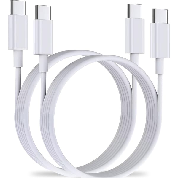 2 x 2 meter 60W hurtigopladningskabel USB-C - USB-C til iPhone 15 /16 Samsung mm 2METER 2ST KABLAR