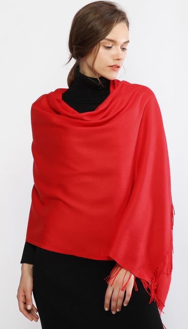 Dame Tørklæder Pashmina Sjaler og Slå-om til Bryllup Tørklæder til Kvinder Vinter Red