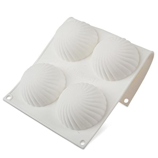 Spiral Halvkugle Silikoneform Halvkugle Mousseform Pralineform Hvid hvid